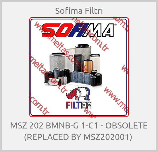 Sofima Filtri - MSZ 202 BMNB-G 1-C1 - OBSOLETE (REPLACED BY MSZ202001) 