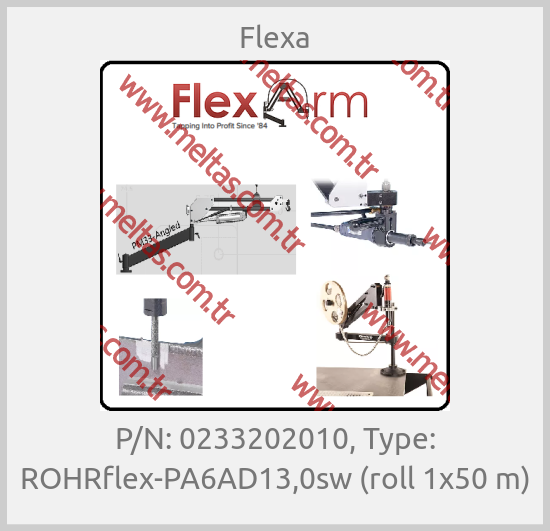 Flexa-P/N: 0233202010, Type: ROHRflex-PA6AD13,0sw (roll 1x50 m)