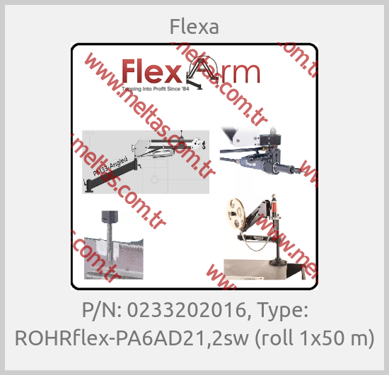 Flexa - P/N: 0233202016, Type: ROHRflex-PA6AD21,2sw (roll 1x50 m)