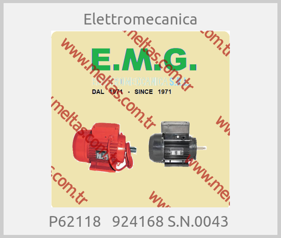 Elettromecanica - P62118   924168 S.N.0043 