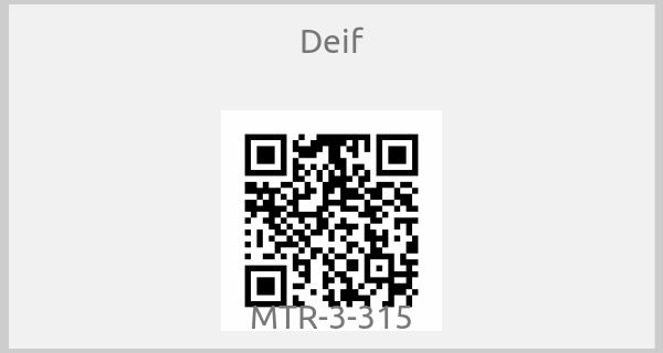 Deif - MTR-3-315