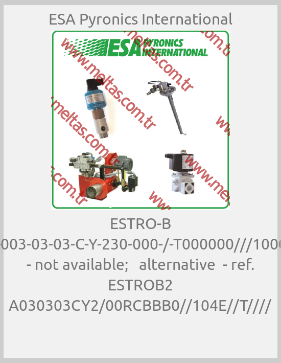 ESA Pyronics International - ESTRO-B A-003-03-03-C-Y-230-000-/-T000000///10004 - not available;   alternative  - ref. ESTROB2 A030303CY2/00RCBBB0//104E//T////