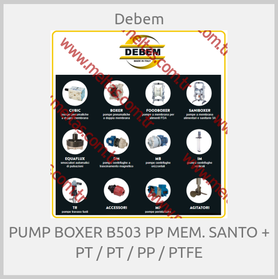 Debem - PUMP BOXER B503 PP MEM. SANTO + PT / PT / PP / PTFE