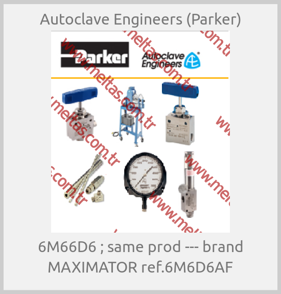 Autoclave Engineers (Parker) - 6M66D6 ; same prod --- brand MAXIMATOR ref.6M6D6AF