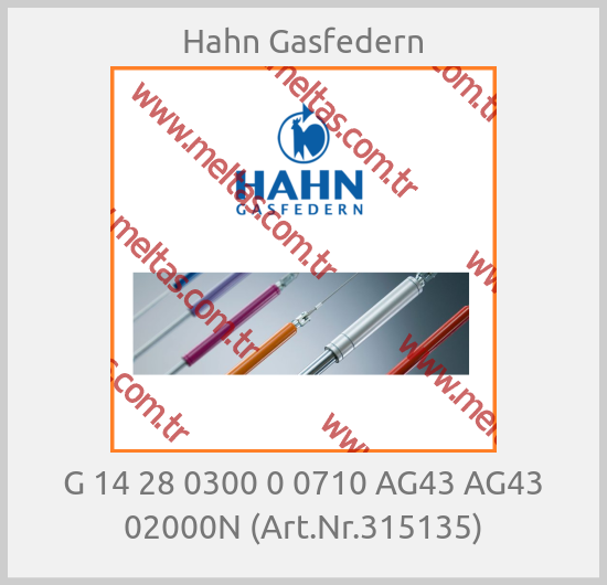 Hahn Gasfedern - G 14 28 0300 0 0710 AG43 AG43 02000N (Art.Nr.315135)