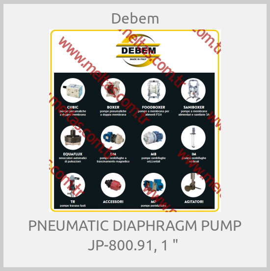 Debem - PNEUMATIC DIAPHRAGM PUMP JP-800.91, 1 " 