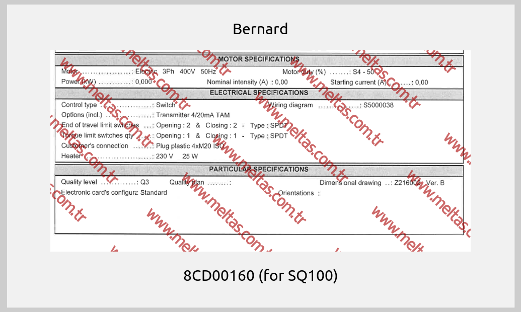 Bernard - 8CD00160 (for SQ100)