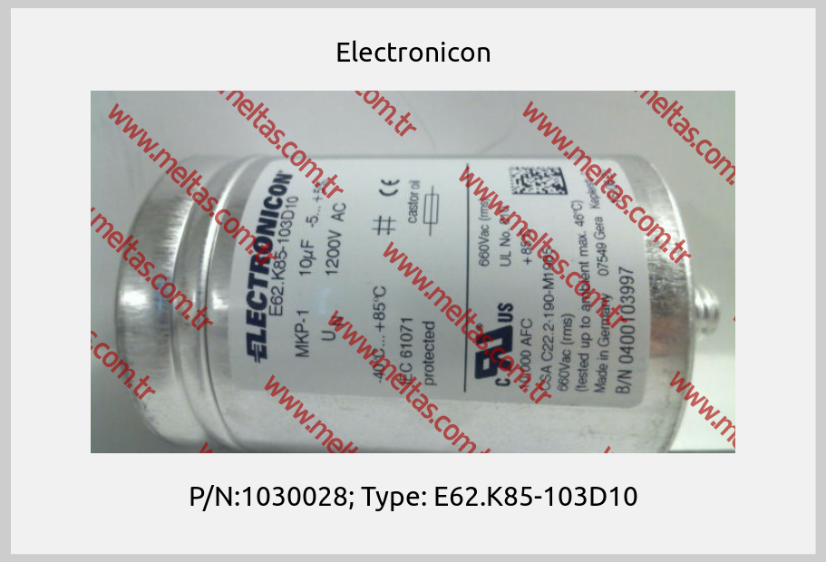 Electronicon - P/N:1030028; Type: E62.K85-103D10