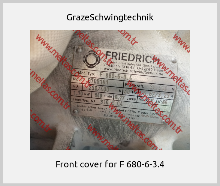 GrazeSchwingtechnik - Front cover for F 680-6-3.4