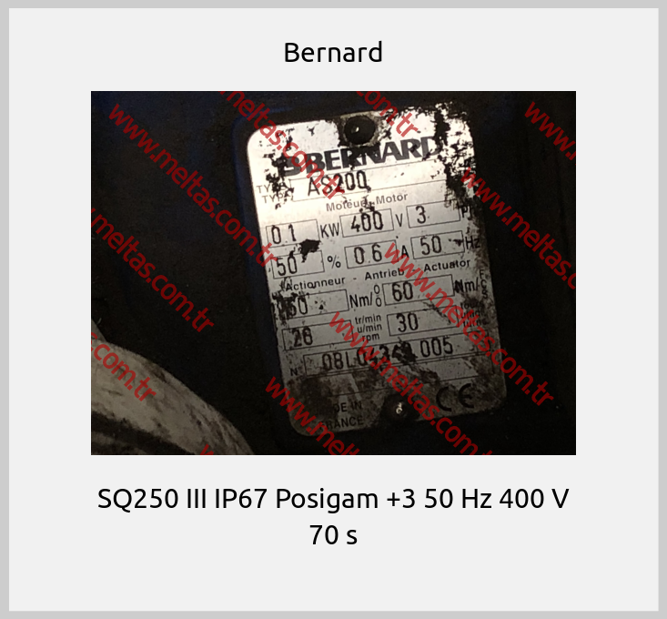 Bernard - SQ250 III IP67 Posigam +3 50 Hz 400 V 70 s