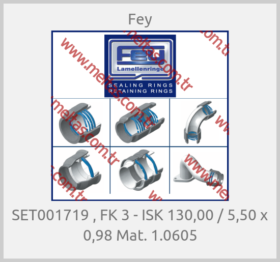Fey Lamellenringe-SET001719 , FK 3 - ISK 130,00 / 5,50 x 0,98 Mat. 1.0605