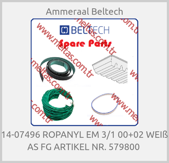 Ammeraal Beltech - 14-07496 ROPANYL EM 3/1 00+02 WEIß AS FG ARTIKEL NR. 579800 