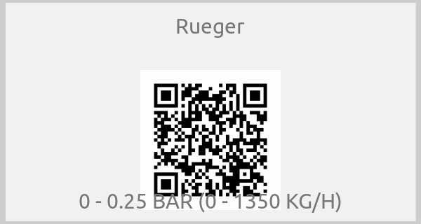 Rueger - 0 - 0.25 BAR (0 - 1350 KG/H)