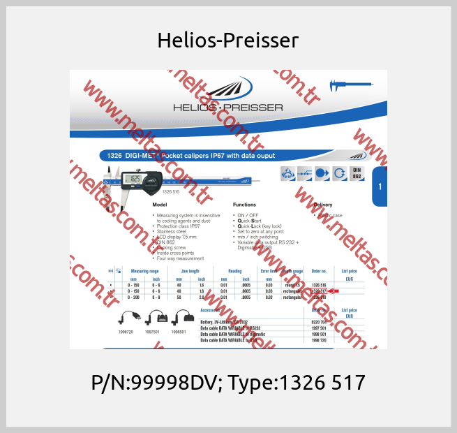 Helios-Preisser - P/N:99998DV; Type:1326 517