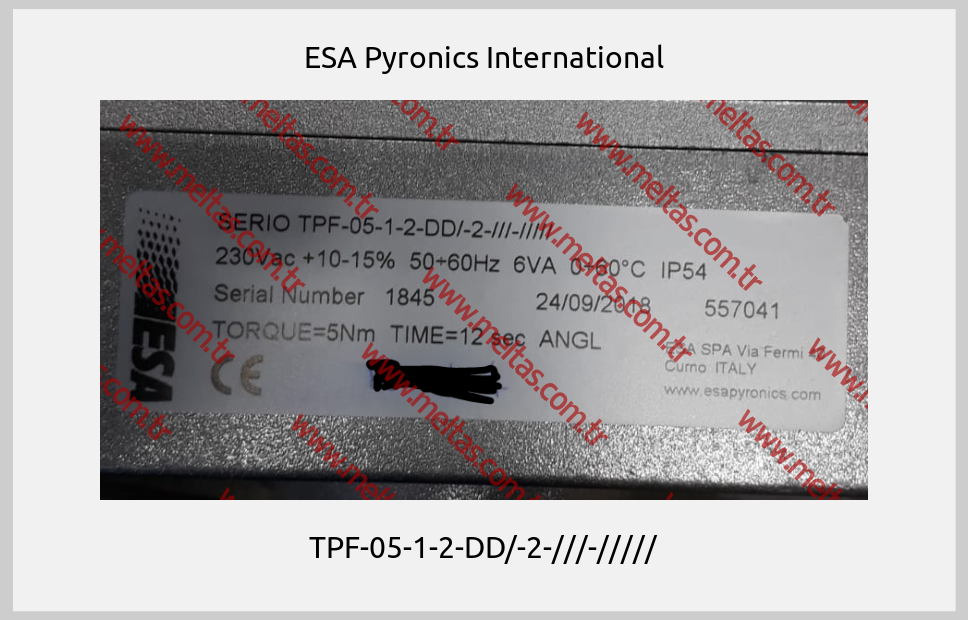 ESA Pyronics International - TPF-05-1-2-DD/-2-///-/////