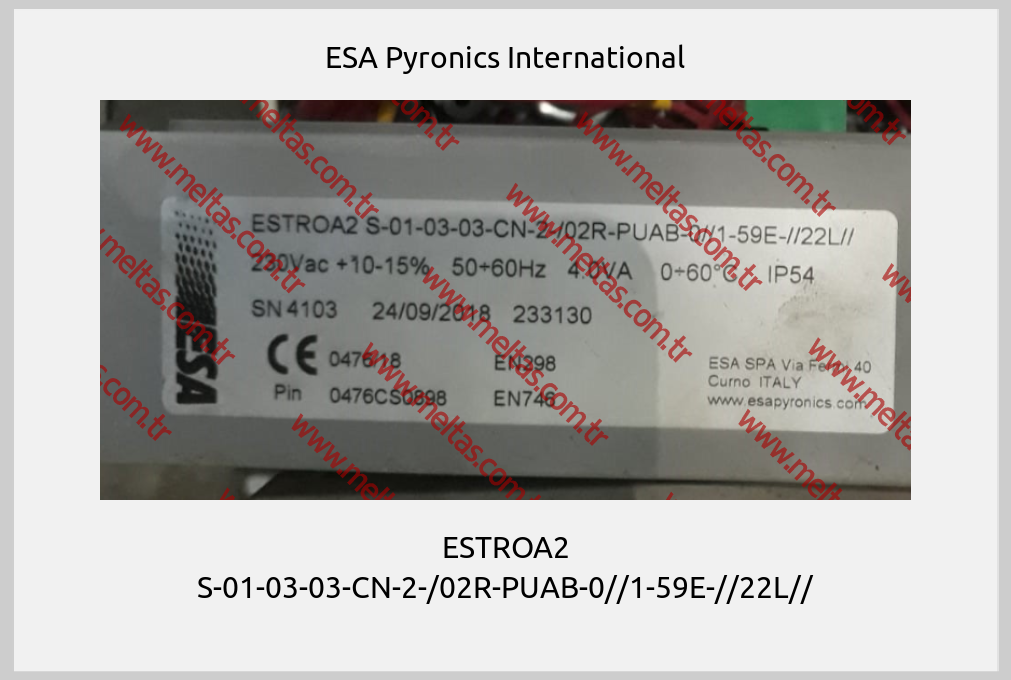 ESA Pyronics International - ESTROA2 S-01-03-03-CN-2-/02R-PUAB-0//1-59E-//22L//