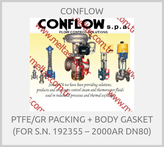 CONFLOW - PTFE/GR PACKING + BODY GASKET (FOR S.N. 192355 – 2000AR DN80)