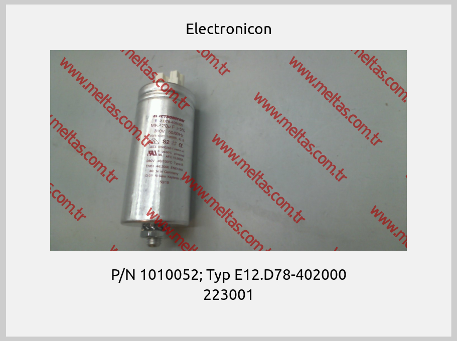 Electronicon - P/N 1010052; Typ E12.D78-402000 223001
