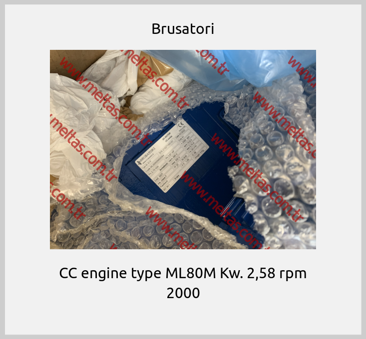 Brusatori-CC engine type ML80M Kw. 2,58 rpm 2000