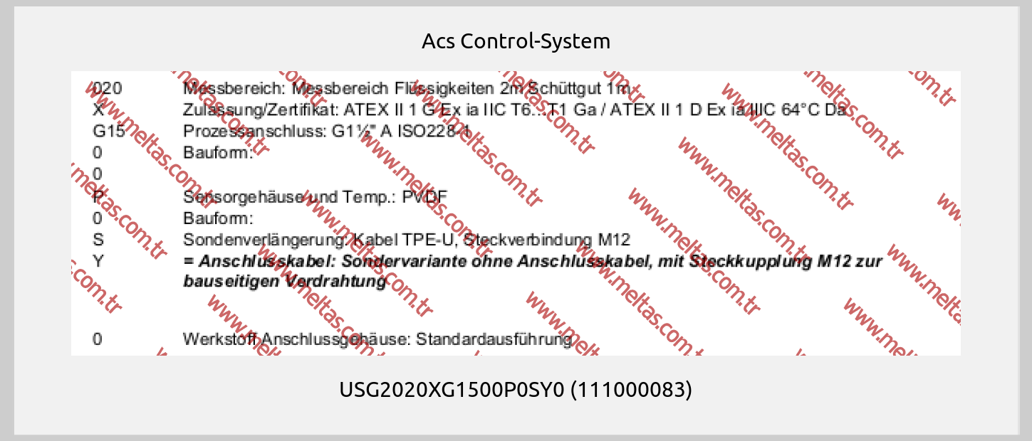 Acs Control-System - USG2020XG1500P0SY0 (111000083)