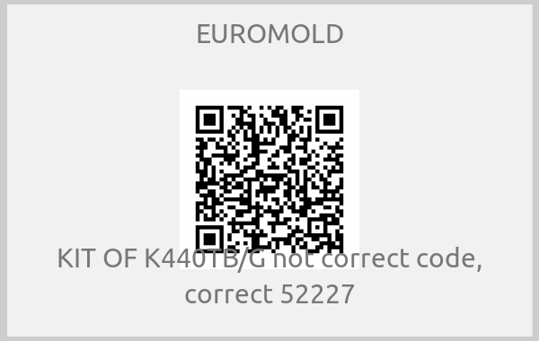 EUROMOLD - KIT OF K440TB/G not correct code, correct 52227