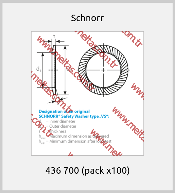 Schnorr - 436 700 (pack x100)
