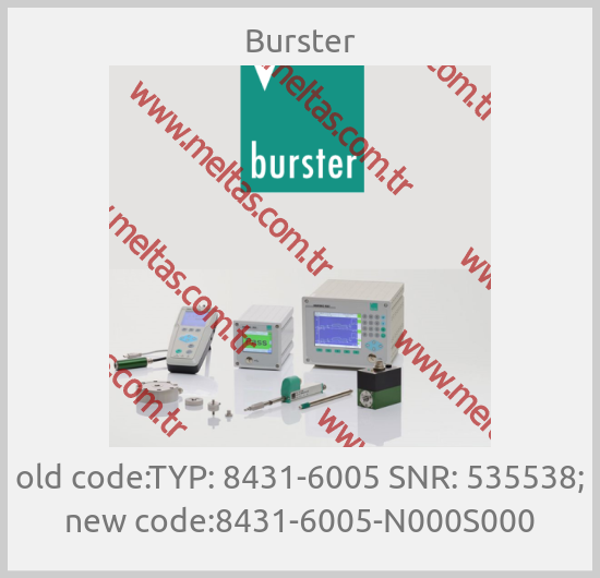 Burster-old code:TYP: 8431-6005 SNR: 535538; new code:8431-6005-N000S000