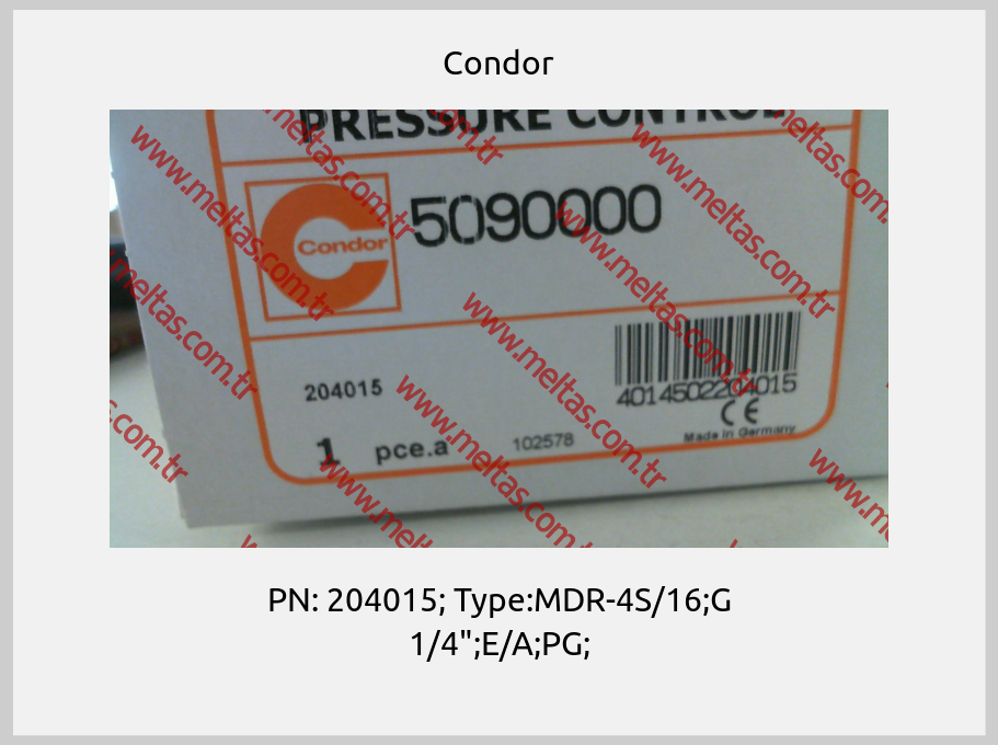 Condor - PN: 204015; Type:MDR-4S/16;G 1/4";E/A;PG;