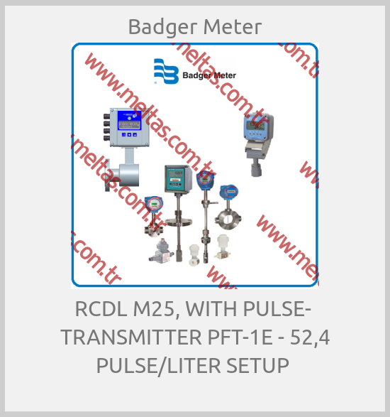Badger Meter - RCDL M25, WITH PULSE-  TRANSMITTER PFT-1E - 52,4 PULSE/LITER SETUP 