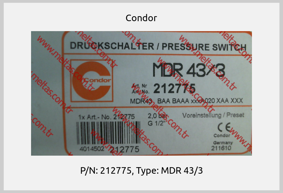 Condor - P/N: 212775, Type: MDR 43/3
