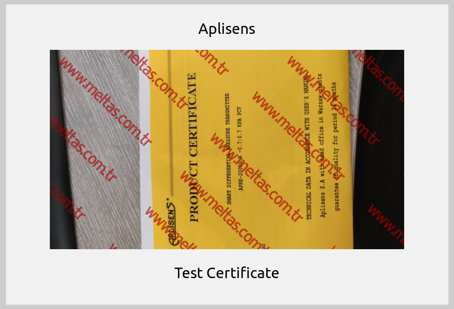Aplisens-Test Certificate