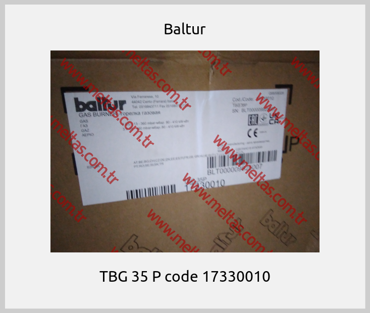 Baltur-TBG 35 P code 17330010