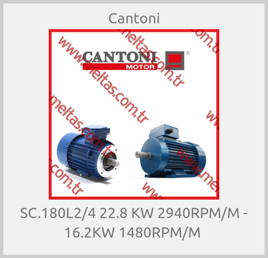 Cantoni - SC.180L2/4 22.8 KW 2940RPM/M - 16.2KW 1480RPM/M 