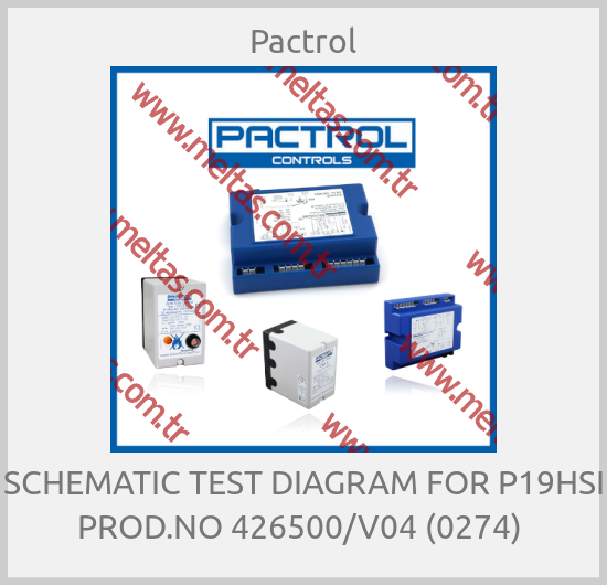 Pactrol - SCHEMATIC TEST DIAGRAM FOR P19HSI  PROD.NO 426500/V04 (0274) 