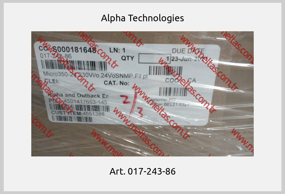 Alpha Technologies - Art. 017-243-86