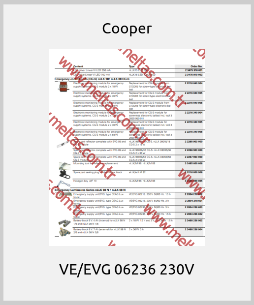 Cooper-VE/EVG 06236 230V