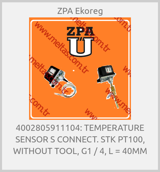 ZPA Ekoreg - 4002805911104: TEMPERATURE SENSOR S CONNECT. STK PT100, WITHOUT TOOL, G1 / 4, L = 40MM