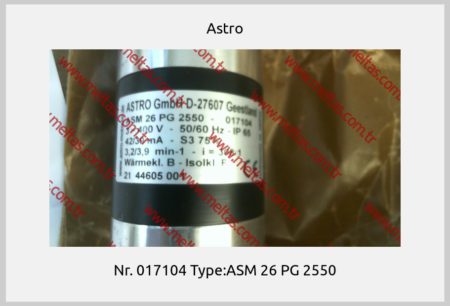 Astro-Nr. 017104 Type:ASM 26 PG 2550