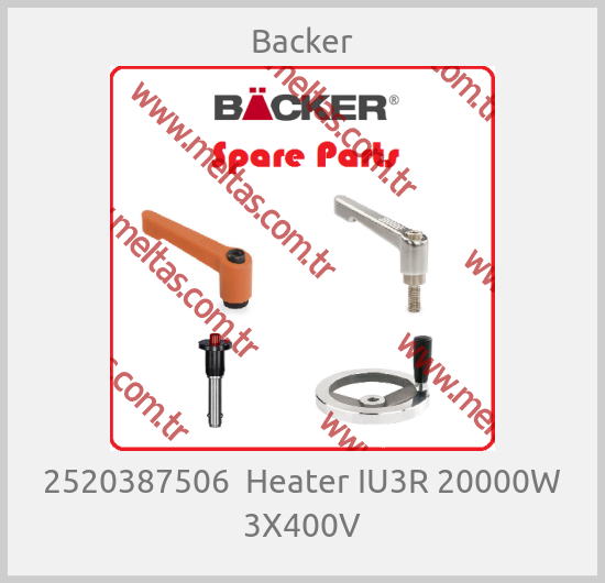 Backer-2520387506  Heater IU3R 20000W 3X400V