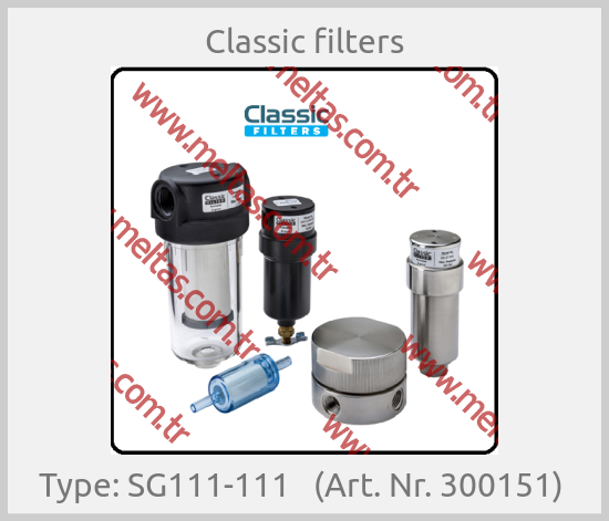 Classic filters-Type: SG111-111   (Art. Nr. 300151) 