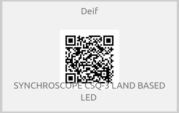 Deif - SYNCHROSCOPE CSQ-3 LAND BASED LED 