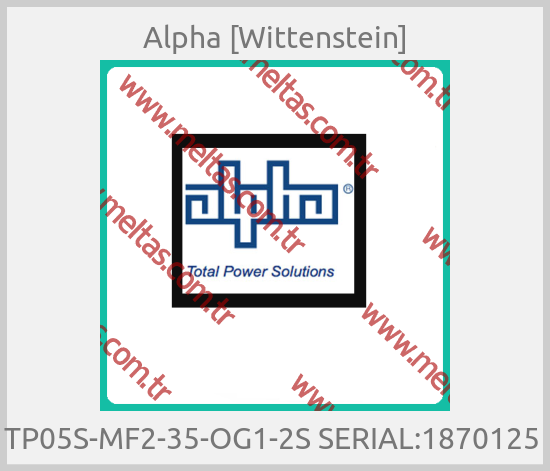 Alpha [Wittenstein]-TP05S-MF2-35-OG1-2S SERIAL:1870125 