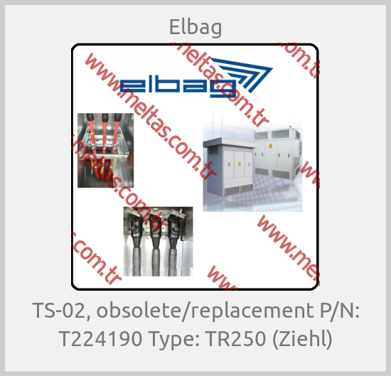 Elbag - TS-02, obsolete/replacement P/N: T224190 Type: TR250 (Ziehl)