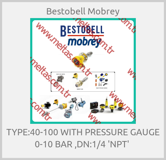 Bestobell Mobrey - TYPE:40-100 WITH PRESSURE GAUGE 0-10 BAR ,DN:1/4 'NPT' 