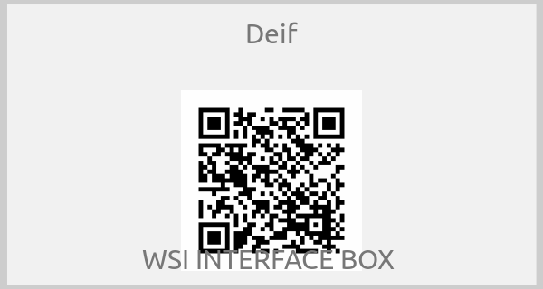 Deif - WSI INTERFACE BOX 