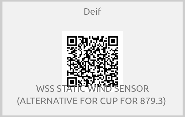 Deif - WSS STATIC WIND SENSOR (ALTERNATIVE FOR CUP FOR 879.3) 