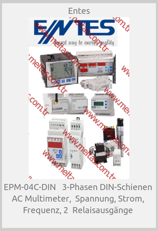 Entes - EPM-04C-DIN   3-Phasen DIN-Schienen  AC Multimeter,  Spannung, Strom,  Frequenz, 2  Relaisausgänge 