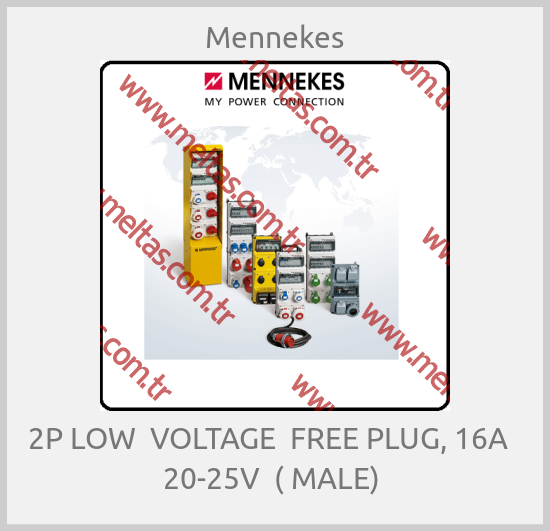 Mennekes - 2P LOW  VOLTAGE  FREE PLUG, 16A   20-25V  ( MALE) 