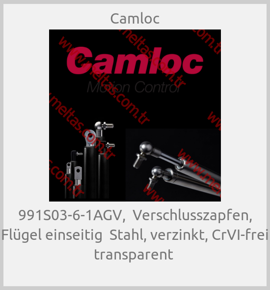 Camloc - 991S03-6-1AGV,  Verschlusszapfen, Flügel einseitig  Stahl, verzinkt, CrVI-frei transparent 