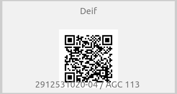 Deif-2912531020-04 / AGC 113 